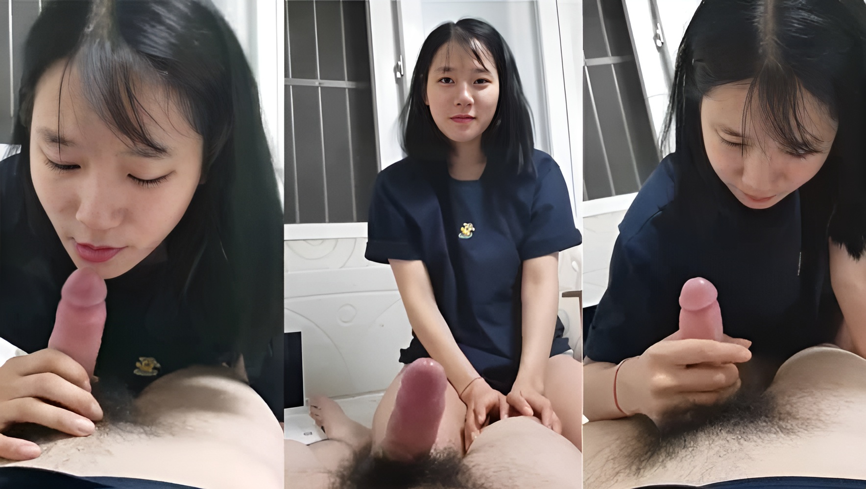 Innocent teen girl learning to suck cock