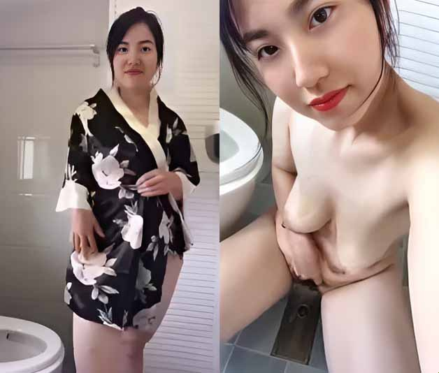 Napakalason na lumalandi ang magandang babae sa banyo
